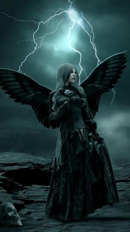 Goth Angel Mobile Wallpaper