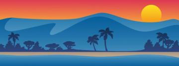 Mountains With Beach Shoreline Summer Scene Background Vector