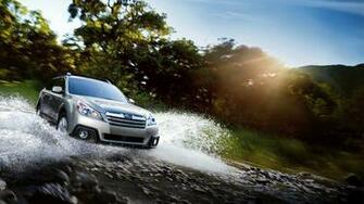 Subaru Outback Wallpaper Crossing Stream