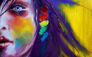 Paint Abstract Art Women Eye Wallpaper Background