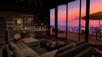 Cozy Apartment With Imaginary Sunset Wallpaper