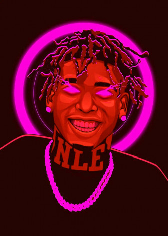 Rapper Nle Choppa On Stage Performing Wallpaper