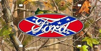Rebel Flag Camo Background Ford Emblem On
