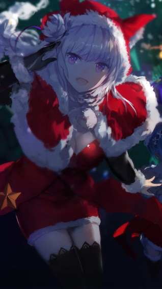 Christmas Tree Santa Anime Girls Re Zero 4k Wallpaper iPhone HD