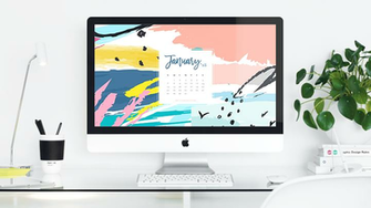 January Wallpaper Calendar Colorful