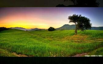 HD Sunset Landscapes Nature Fields HDr Photography Photo