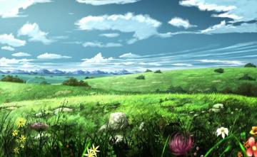 Anime Field Wallpaper Top Background
