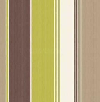 Debona Stripe Chocolate Lime Beige Wallpaper