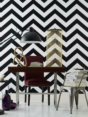 Devine Color Zigzag Wallpaper Black White