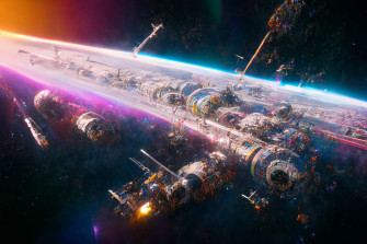 Prompthunt Realistic Space Station Glossy Render Smooth