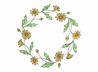 Flower Wreath Clipart Transparent Background Black And