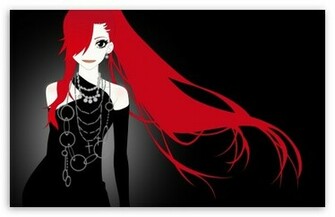 Anime Girl With Red Hair HD Wallpaper For Wide Widescreen