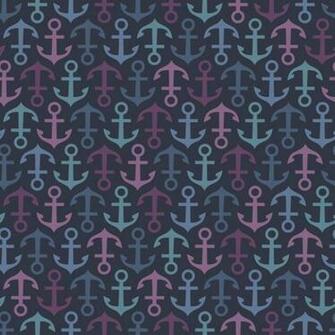 Anchor Nautical Navy Sea Pattern Art Print By Image