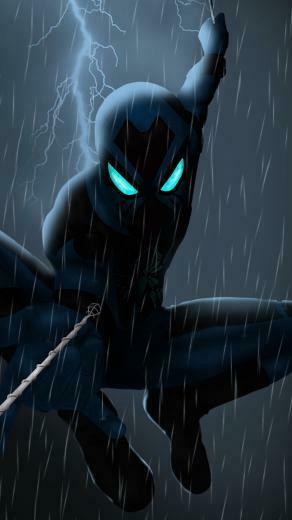 Spider Man Rain Artwork Dark Wallpaper