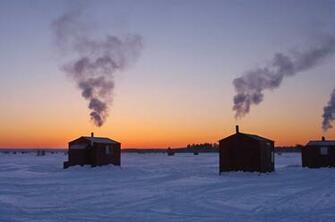 Fishing Fish Sport Water Fishes Sunrise Sunset Lake Winter Shack Mood