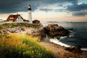 Wallpaper Portland Head Light Cape Elizabeth Maine Lighthouse Gulf