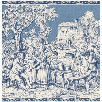 Blue Colonial Toile Wallpaper Border All Walls