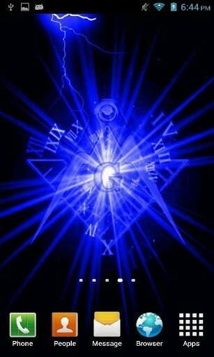 Bigger Blue Lightning Mason Lwp For Android Screenshot