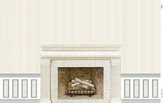 Dollhouse Wallpaper Fireplace Mural