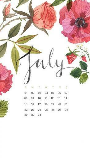 July iPhone Floral Calendar Wallpaper The En