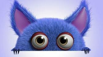 3d Funny Monster Cartoon Cute Fluffy Smile Character
