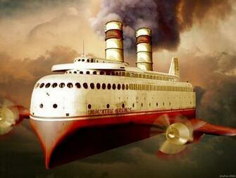 Eurocentric Cruise Airship Note The Propellors And Smokestacks