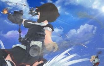 Wallpaper The Sky Girl Clouds Weapons Ocean Anime Art