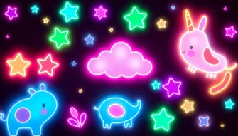 Aesthetic Cute Neon Wallpaper