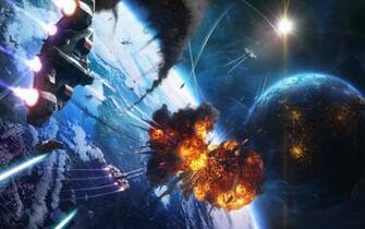 Sci Fi Space Battle Wallpaper