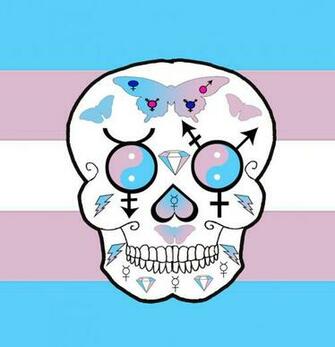 Transgender Pride Sugar Skull By Scorpionskissx
