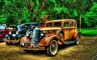Cars Retro Auto Classic HDr Chrome Color Lights Wheels Wallpaper