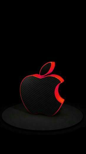 Black With Red Trim Apple On Wallpaper Sheik In