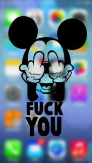 Fuck Off Mouse iPhone Wallpaper Awesome Middle Finger Art