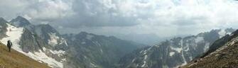 Wallpaper Panorama Mountains Person
