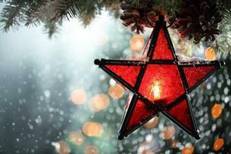 Snowfall Christmas Lantern Winter Bokeh 5k Wallpaper And
