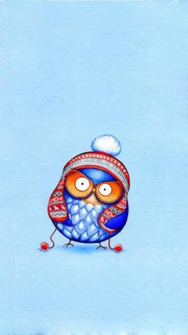 Cute Cartoon Owl Art Wallpaper iPhone