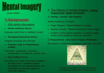 Background I 20th Century Discussions Verbal Mediation