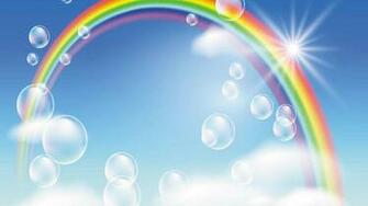 Clouds And Rainbow Wallpaper HD