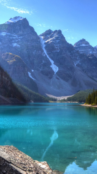Wallpaper Lake 4k HD Mountains Forest Pine Os