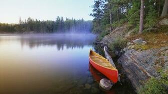 Canoe On Pinetree Lake Wallpaper Full HD