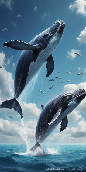 Flying Whales Wallpaper