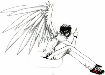 Emo Anime Angel Boy Love Couples Wallpaper HD