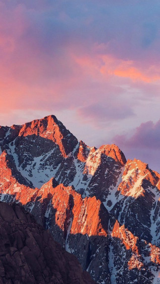 Mountain Peak Sunset Wallpaper Apple Art