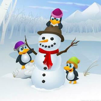 Cute Christmas Penguins HD Wallpaper In Celebrations Imageci