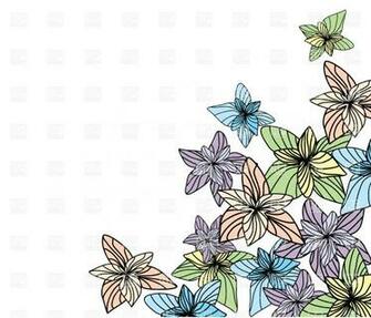White Background With Outline Flowers Vector Image Of Background