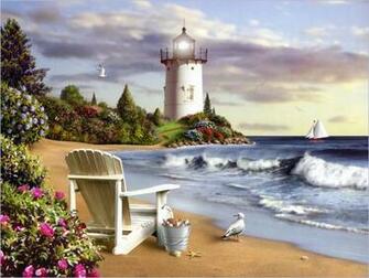 Painting Beautiful Lighthouses Pictures Wallpaper