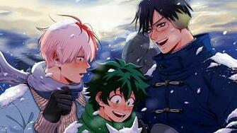 Wallpaper Of Anime Izuku Midoriya Shouto Todoroki Tenya Iida