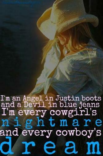 Country Girl Quote Angel Devil Justin Boot Wallpaper