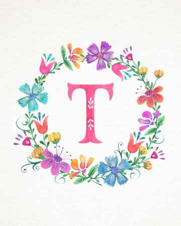 Fadila On Flores Vii Floral Letters Monogram Wallpaper