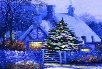 Christmas Winter Cottage Wallpaper Quoteko